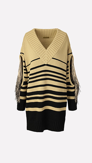 Margaux Fringe Sleeve Sweater Dress 