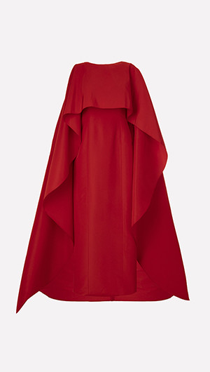 Column Gown with Cape