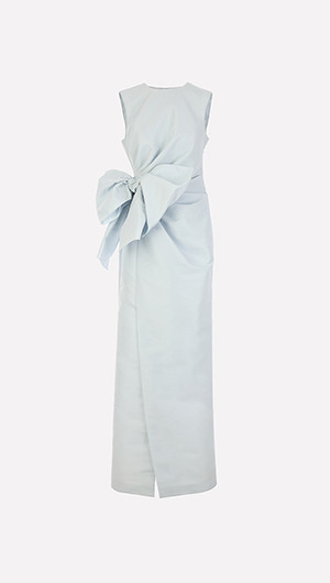 Column Gown with Bow Detail