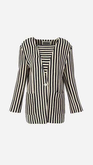 One Button Striped Jacket