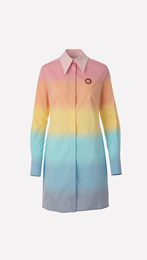 Rainbow Gradient Shirt Dress