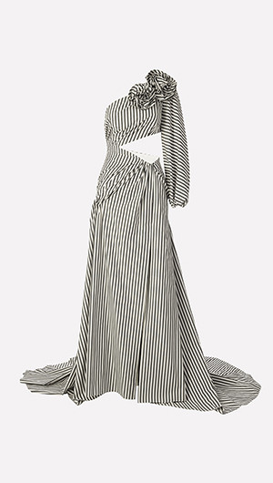 Striped Cutaway Gown