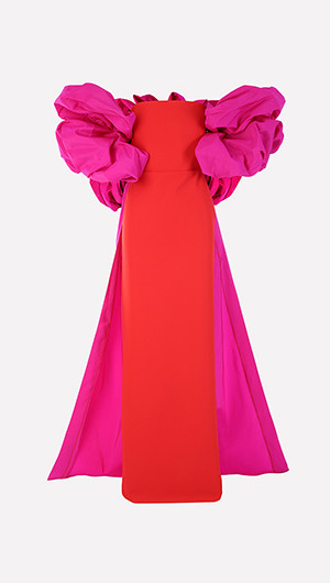 Sunev Ruffle Cape Gown
