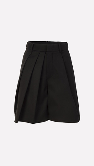 Asymmetric Pleated Shorts