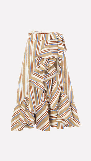 Striped Ruffle Skirt
