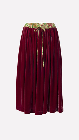 Fuchsia Velvet Z Skirt