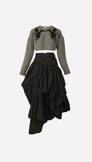 Cropped Knit & Tiered Skirt