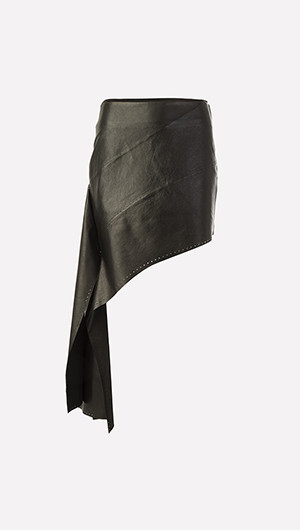 Slash Leather Skirt