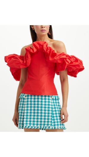 Off Shoulder Taffeta Top