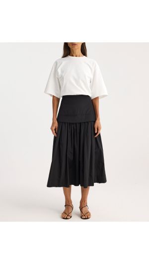 Pleated Taffeta Skirt