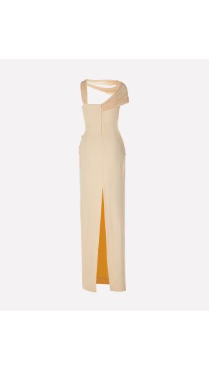 Ruched Drape Hummingbird Gown