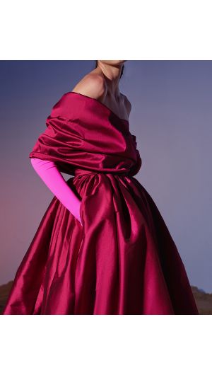 Wrap Ballgown & Gloves