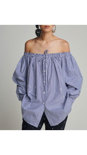 Cut-Off Striped Shirt