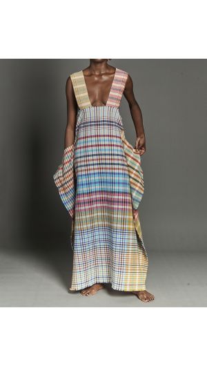 Frida Checked Apron Dress