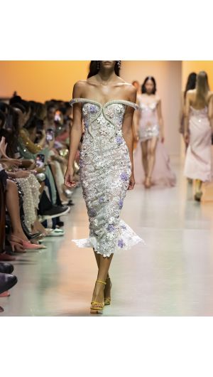 Lace Gown with Arm Bands