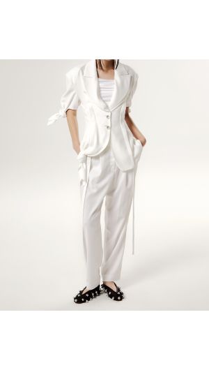 Tarae Knot Sleeve Blazer