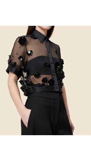 Sheer Embroidered Shirt