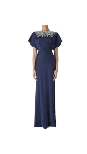 Palladium Crystal Trim Gown