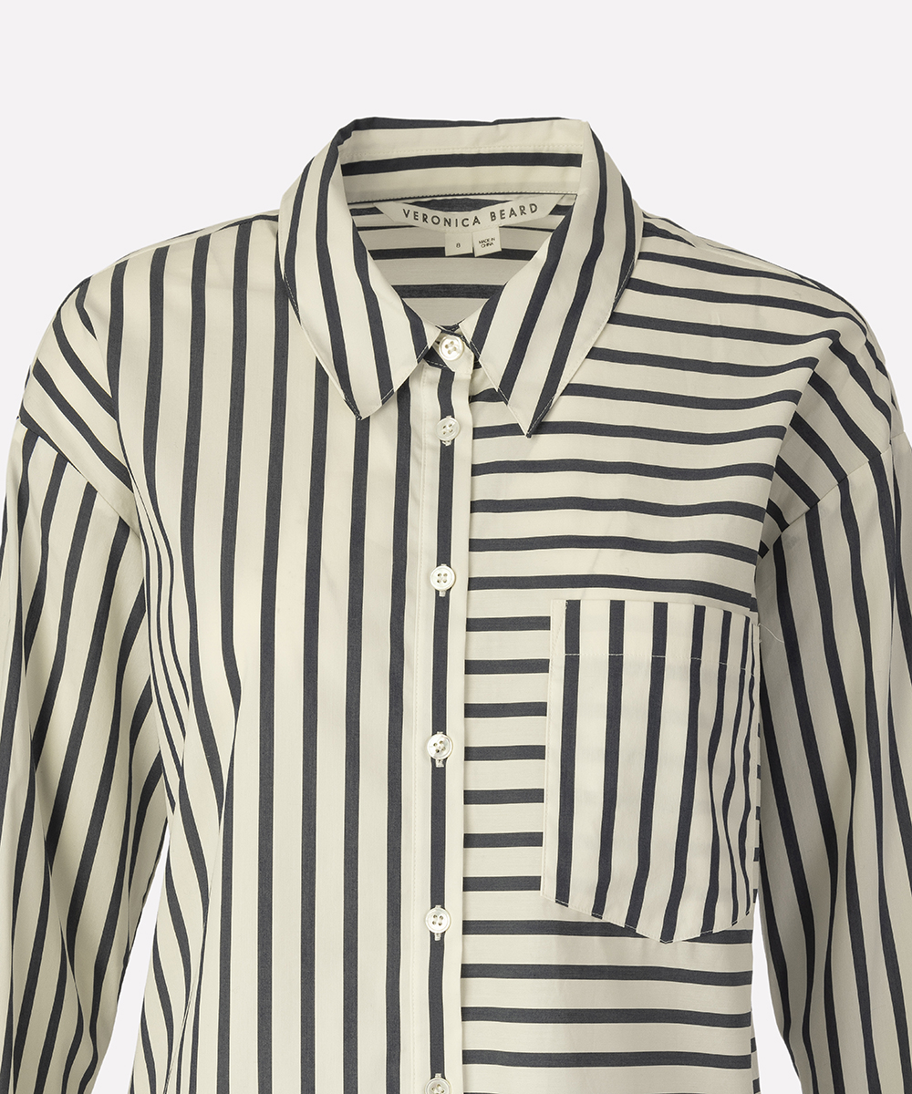 VERONICA BEARD Aderes Striped Shirt Al Othman Fashion - AlOthman Fashion